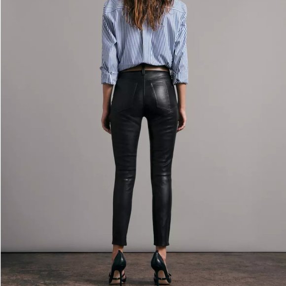 rag bone Nina High-Rise Skinny Leather Pant